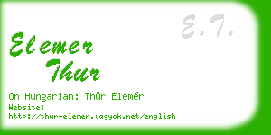 elemer thur business card